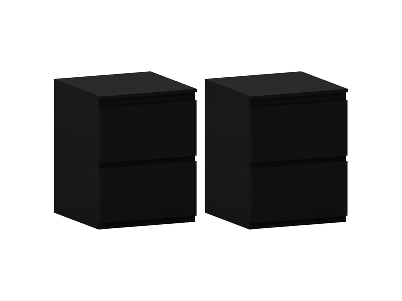  Table de chevet denver, commode de nuit, chambre, grand, set de 2, 2 tiroirs, noir 3332413 - Conforama A