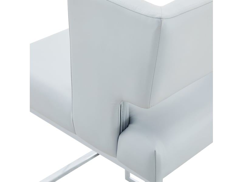  Lot de 2 tabourets de bar 53x48x91 cm, pieds métalliques argentés, pu gris clair, chaises hautes, assise carrée, meuble cuisine  - Conforama E