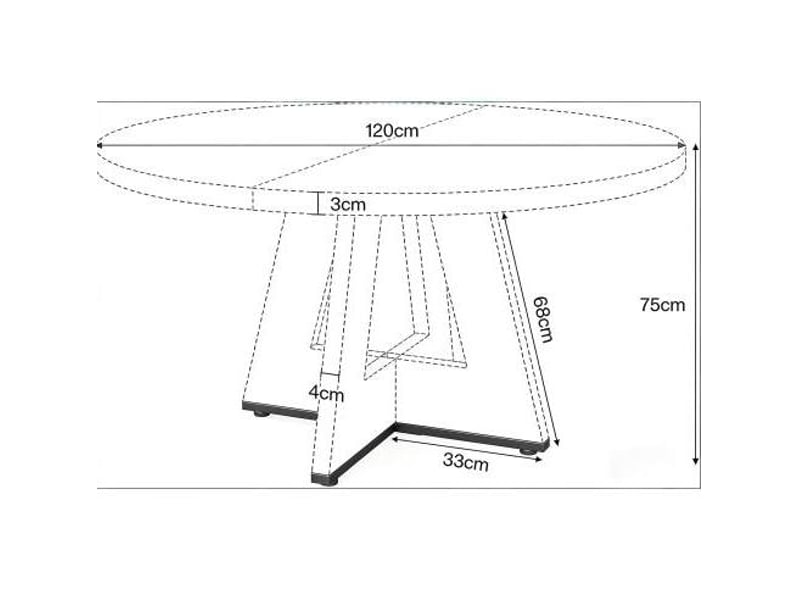  Table de salle à manger ronde 120 cm style maison de campagne bois noir  - Conforama C