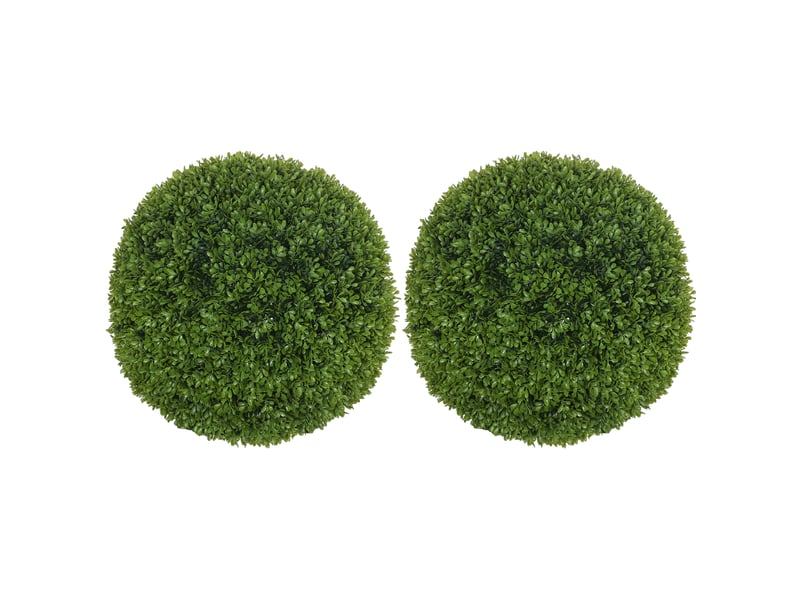 Lot de 2 boules de buis artificielles ø40 cm, plante fictive en plastique pour décoration intérieure et extérieure moderne  - Conforama A