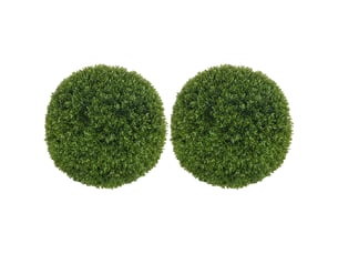 Lot de 2 boules de buis artificielles ø40 cm, plante fictive en plastique pour décoration intérieure et extérieure moderne