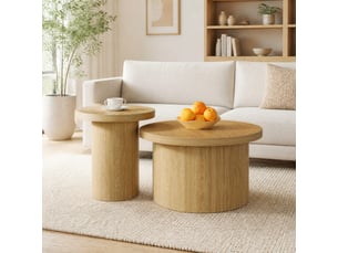 Table basse rond(e) coloris naturel <strong>FLORAGRACE</strong> <strong></strong> - 66 cmx40 cm