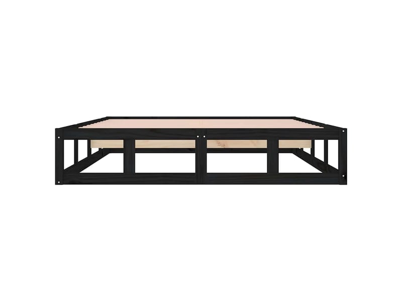  Lit double- lit adulte -  cadre de lit sans matelas noir 120x190 cm bois massif  - Conforama D
