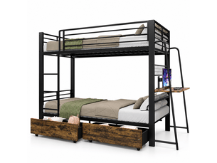 Lit superposé 90x200 cm   IKSETERA TRADING LTD coloris noir