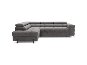 Canapé d'angle gauche ferrum gris avec coffre appuie-têtes réglables 276x93x200cm