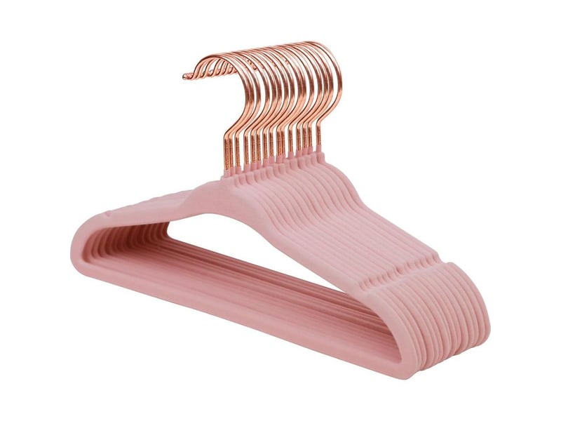  Lot de 15 cintres en velours pour bébés avec crochet en or rose pivotant à 360°, cintres antidérapants pour enfants, cintres ultra-minces pour enfants permettant un gain de place (rose pale)  - Conforama A