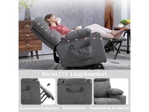 Fauteuil relax électrique  RAELUNYI Cuir / Tissu noir