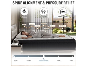 Ensemble matelas et sommier 140x190 cm Ressorts ensachés + mousse soutien Ferme épaisseur 30 cm