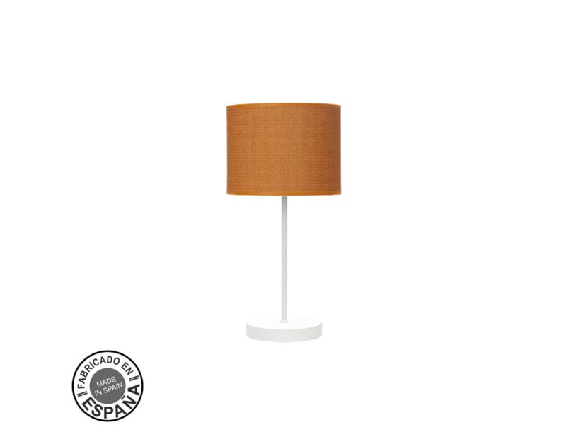  Fabrilamp moda lampe à poser blanc orange, abat-jour textile motif orange uni, 1 x e14, 42 cm 212470091 - Conforama A
