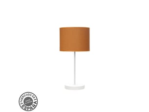 Fabrilamp moda lampe à poser blanc orange, abat-jour textile motif orange uni, 1 x e14, 42 cm