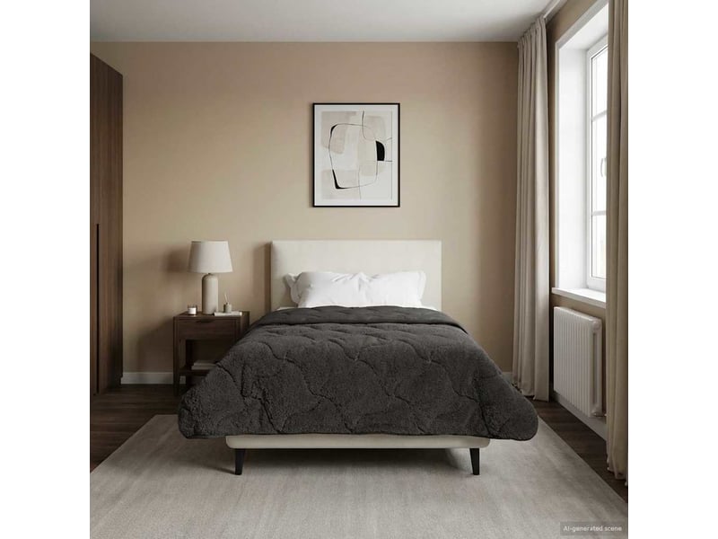  Couette - duvet d'été 140 x 220 cm été anthracite respirant  - Conforama B