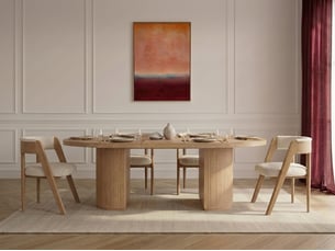 Bobochic ensemble prado avec table à manger extensible avec rangements 120 à 204 cm + lot de chaises bastide placage chêne massif marron clair