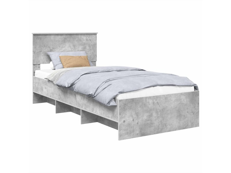  Lit simple- lit adulte -  cadre de lit gris béton 80 x 200 cm bois d'ingénierie  - Conforama A