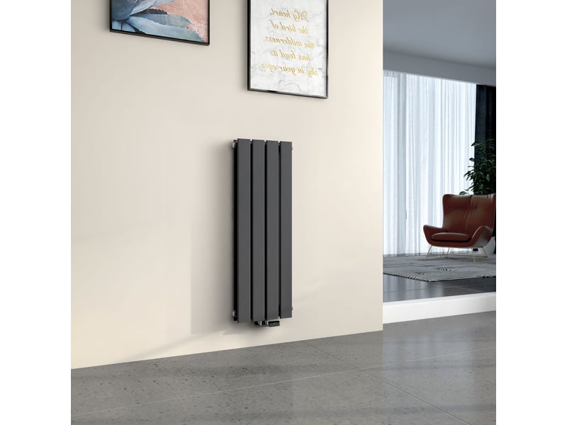  Emke radiateur à eau chaude, radiateur plat double couche connexion centrale, anthracite 90x30cm, 559w  - Conforama B