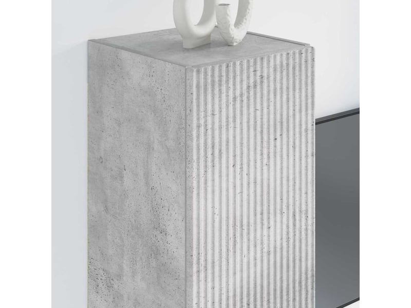  Meuble tv - banc tv - meuble de rangement mural 30 x 31 x 80 cm béton bois d'ingénierie  - Conforama D