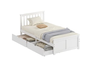 Lit simple 90x200 cm WELLTIN coloris blanc
