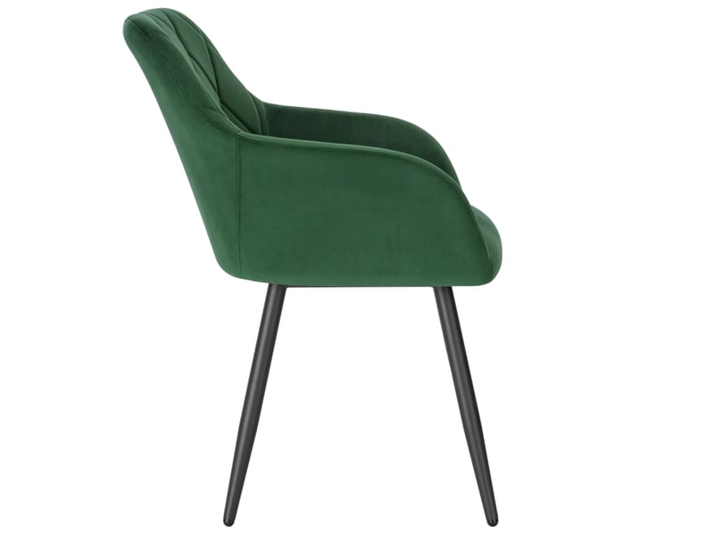  Chaise de salle à manger,44,5x46,5x79 cm,avec accoudoirs,velours,vert foncé  - Conforama D
