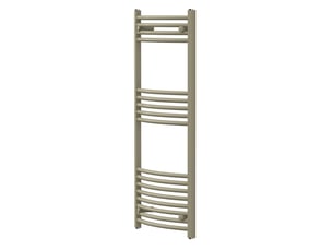Luxebath sèche-serviettes design sahara 500 x 1200 mm, raccordement latéral, courbé, haute conductivité thermique, radiateur mural porte-serviettes pour salle de bain, puissance 455 w, beige mat