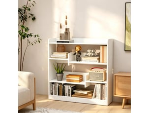 Bibliotheque coloris blanc 4 étagère(s) <strong>DESMIU</strong> <strong></strong> - 90 cm x 91 cm