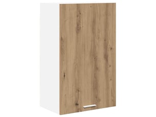 Meuble de rangement cuisine, armoire suspendue chêne artisan et blanc 50x31x80cm