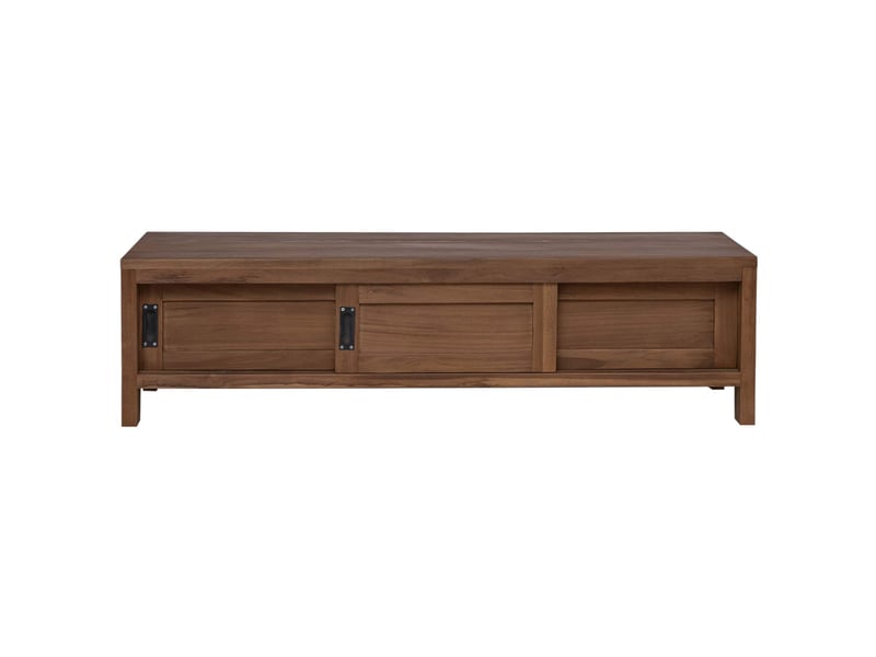  Meuble tv - banc tv - meuble de rangement 110 x 30 x 30 cm bois de teck massif naturel  - Conforama C
