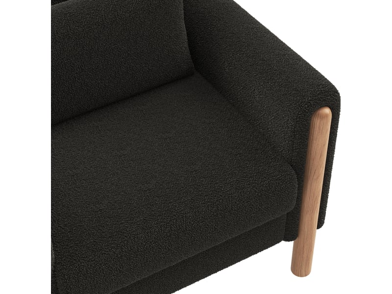  Fauteuil de relaxation en tissu teddy gris foncé avec coussin épais cravdom  - Conforama D
