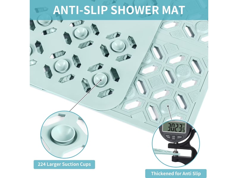  Tapis de douche en tpe à ventouses - 27 x 27 pouces - bleu pastel  - Conforama B