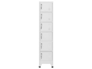 Armoire à casier, rangement de bureau gris clair 38x40x180 cm acier