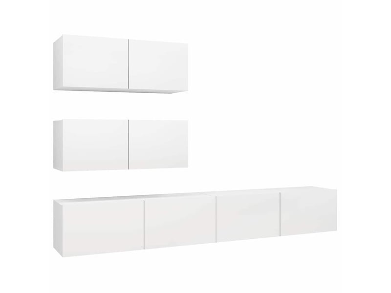  Ensemble de meubles tv 4 pcs blanc bois d'ingénierie shl20881  - Conforama A