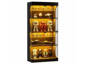 Vitrine coloris noir 4 étagère(s) <strong>FLORAGRACE</strong> <strong></strong> - 80 cmx165 cm