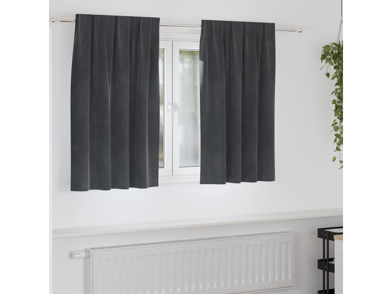  Lot de 2 rideaux, rideaux de fenêtre gris clair 140 x 140 cm velours cf44033  - Conforama B