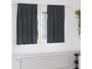 Lot de 2 rideaux, rideaux de fenêtre gris clair 140 x 140 cm velours cf44033