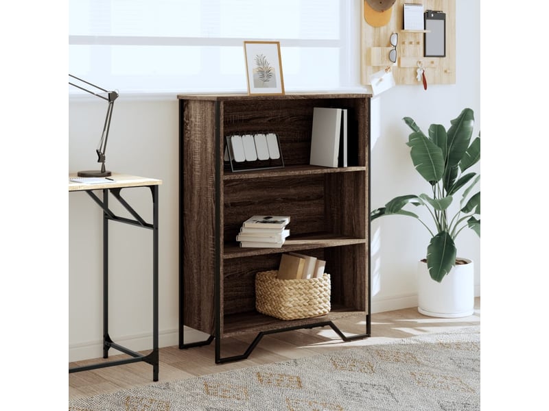  Bibliothèque, étagère de rangement chêne marron 80x31x106 cm bois d'ingénierie  - Conforama C
