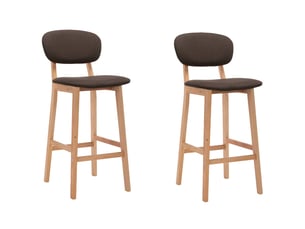 Lot de 2 tabouret de bar, chaise de bar marron tissu shl56852