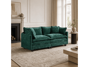 Canapé nuage 2 places moderne en chenille respirante coussins double couche vert