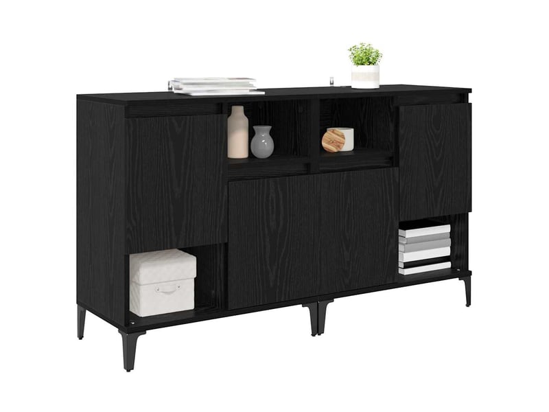  Buffet - bahut - meuble de rangements 2 pc chêne noir 60 x 35 x 70 cm bois d'ingénierie  - Conforama C