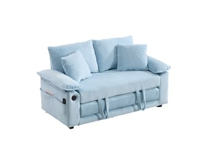Fauteuil d'appoint avec coussin cervical et lombaire, design moderne pour salon et bureau, en chenille, bleu