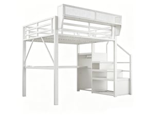 Lit mezzanine 140x200 cm Fay Lum coloris blanc