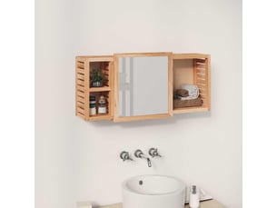 Armoire à miroir 80x17x34 cm bois massif de noyer