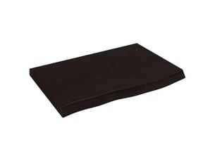 Étagère flottante, etagère murale, étagère suspendue marron foncé bois chêne massif traité cf42419