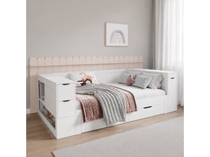 Lit simple 90x190 cm STILVORA coloris blanc