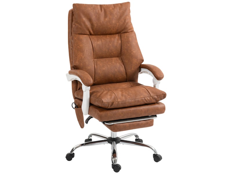  Ilenville fauteuil bureau ergonomique inclinable repose pieds camel vieilli  - Conforama E