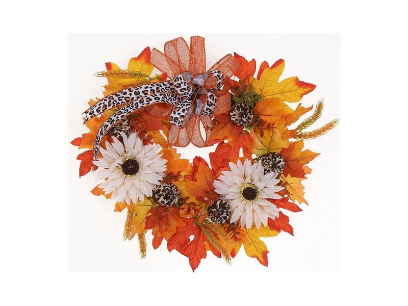  Couronne de citrouille de 45 cm avec nœud léopard - décoration intérieure - thanksgiving - automne - décoration de salle  - Conforama B