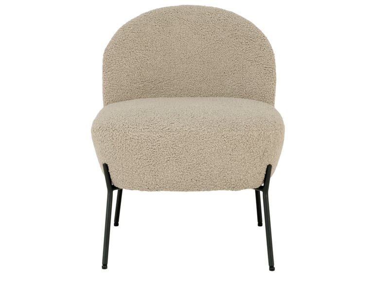 Law-fauteuil en tissu bouclé taupe  - Conforama E