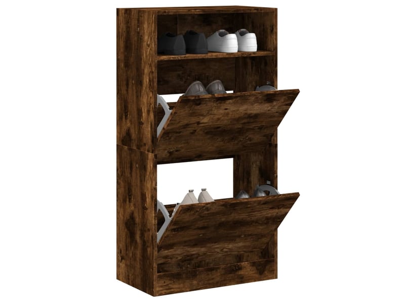  Meuble à chaussure | armoire à chaussures chêne fumé 60x34x116 cm bois d'ingénierie  - Conforama B