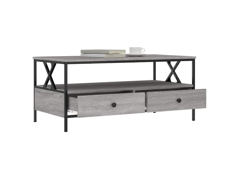  Table basse - table de salon - table à thé sonoma gris 100x51x45 cm bois d'ingénierie  - Conforama D