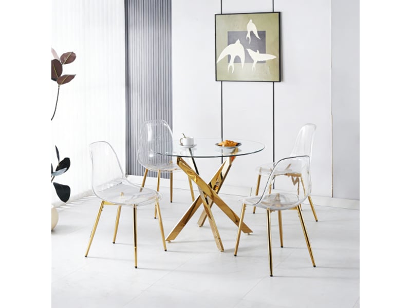Ensemble salle à manger 5 pièces - table et 4 chaises - design moderne et élégant - Conforama B