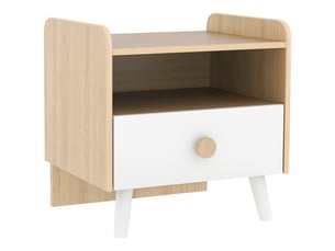 Table de chevet enfant table de nuit enfant avec tiroir et niche, petite table d'appoint en bois pour chambre d'enfant