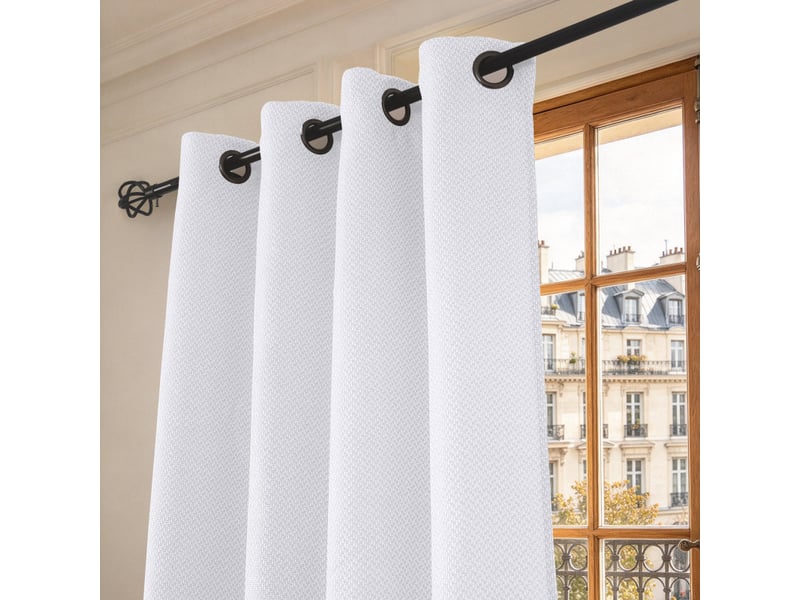  Rideau à œillets 140 x 240 cm victoria fils teints jacquard  - Conforama C