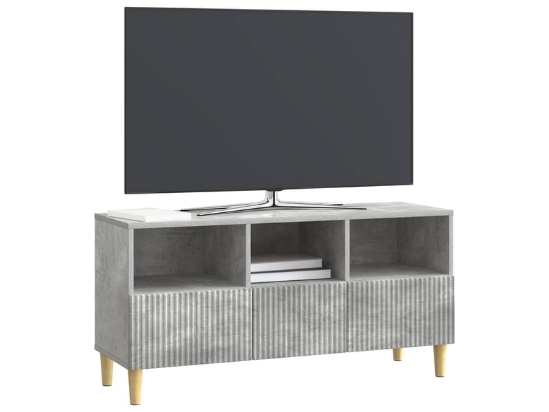  Meuble tv - banc tv - meuble de rangement 102 x 34,5 x 50 cm gris béton bois d'ingénierie  - Conforama C